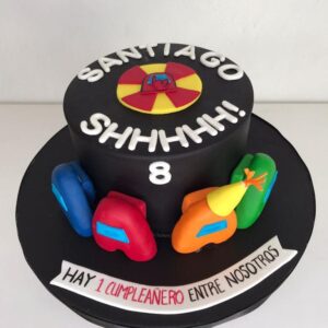 Pastel de Among Us con nombre