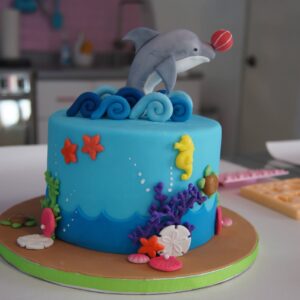 Pastel de Animalitos del mar con nombre